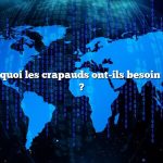 Question : De quoi les crapauds ont-ils besoin pour survivre ?